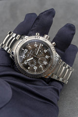 Breguet Marine chrono diver bezel Steel bracelet grey dial pre owned watch 3810