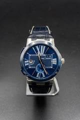 Ulysse Nardin Dual Time Executive steel wiht blue bezel and dial preowned watch 243-00