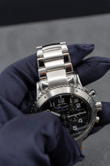 Breguet Marine chrono diver bezel Steel bracelet grey dial pre owned watch 3810