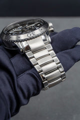 Breguet Marine chrono diver bezel Steel bracelet grey dial pre owned watch 3810