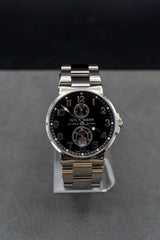 Ulysse Nardin Maxi Marine Chronometer steel bracelet black dial 263-66