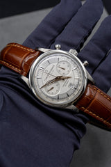 Carl F. Bucherer Flyback chrono steel silver dial on strap 10919.08 15.0007
