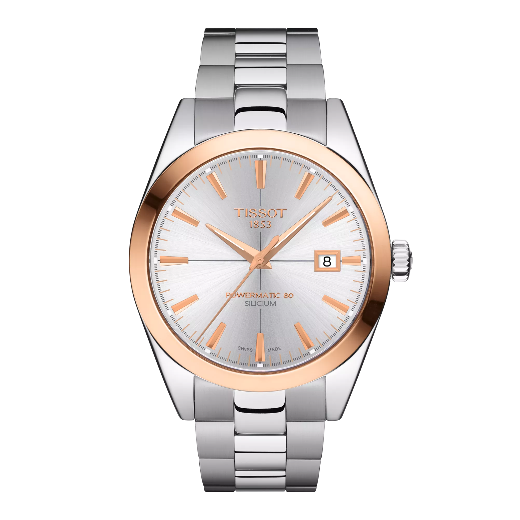 Tissot Gentleman Powermatic 80 Silicium Solid 18K Gold bezel T927.407.41.031.00