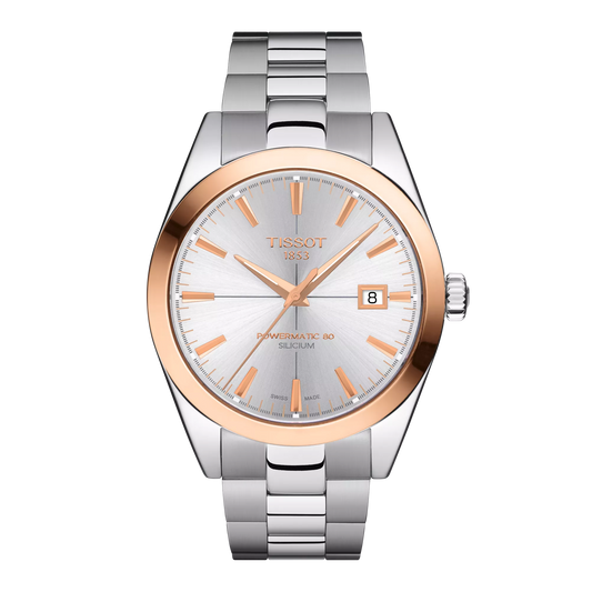 Tissot Gentleman Powermatic 80 Silicium Solid 18K Gold bezel T927.407.41.031.00