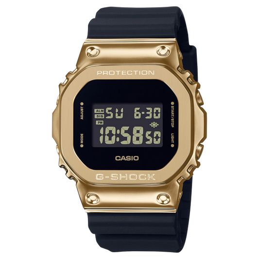 G-Shock GM5600G-9 Metal Clad Black and Gold Digital Square