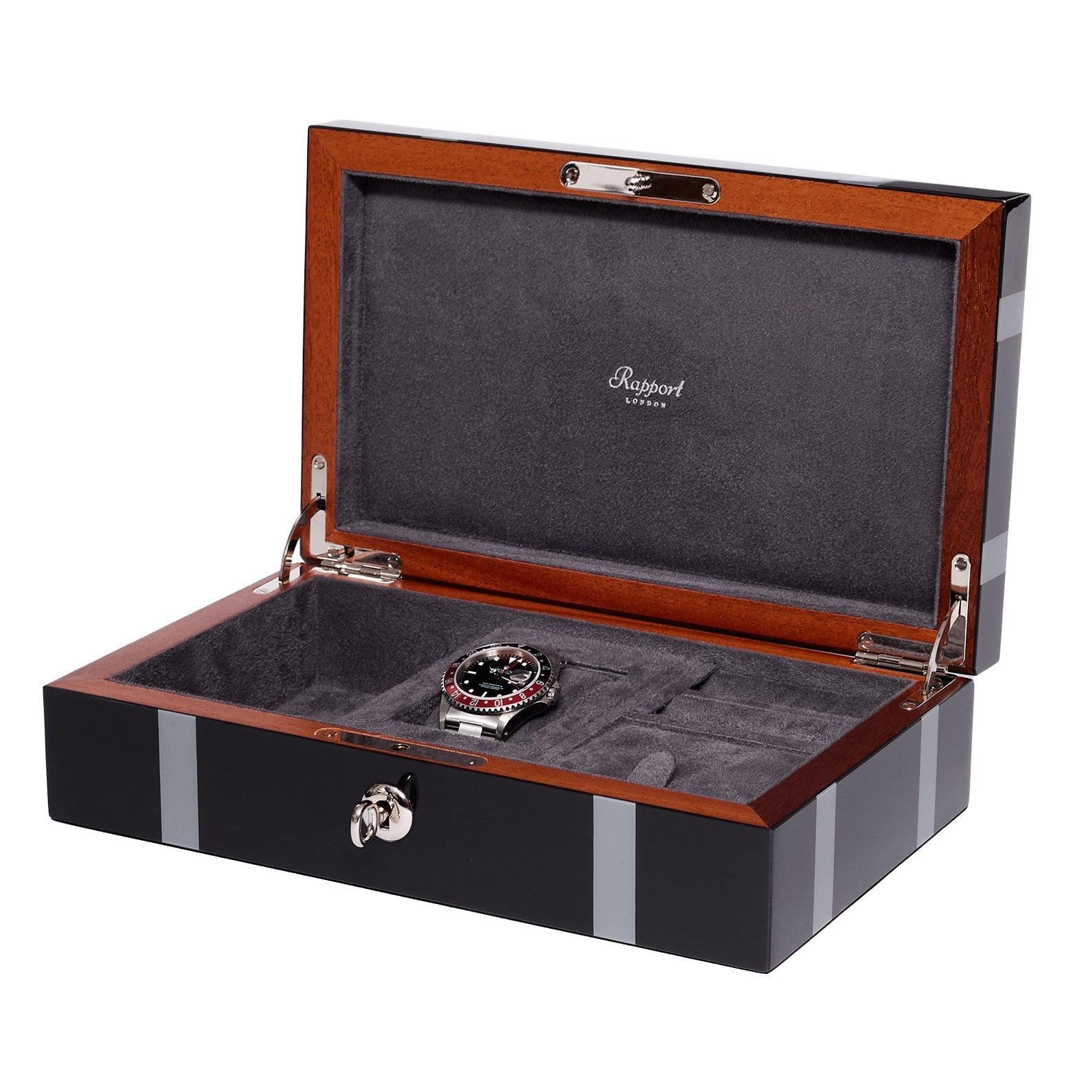 Carnaby Watch and Jewellery Box - Black J165