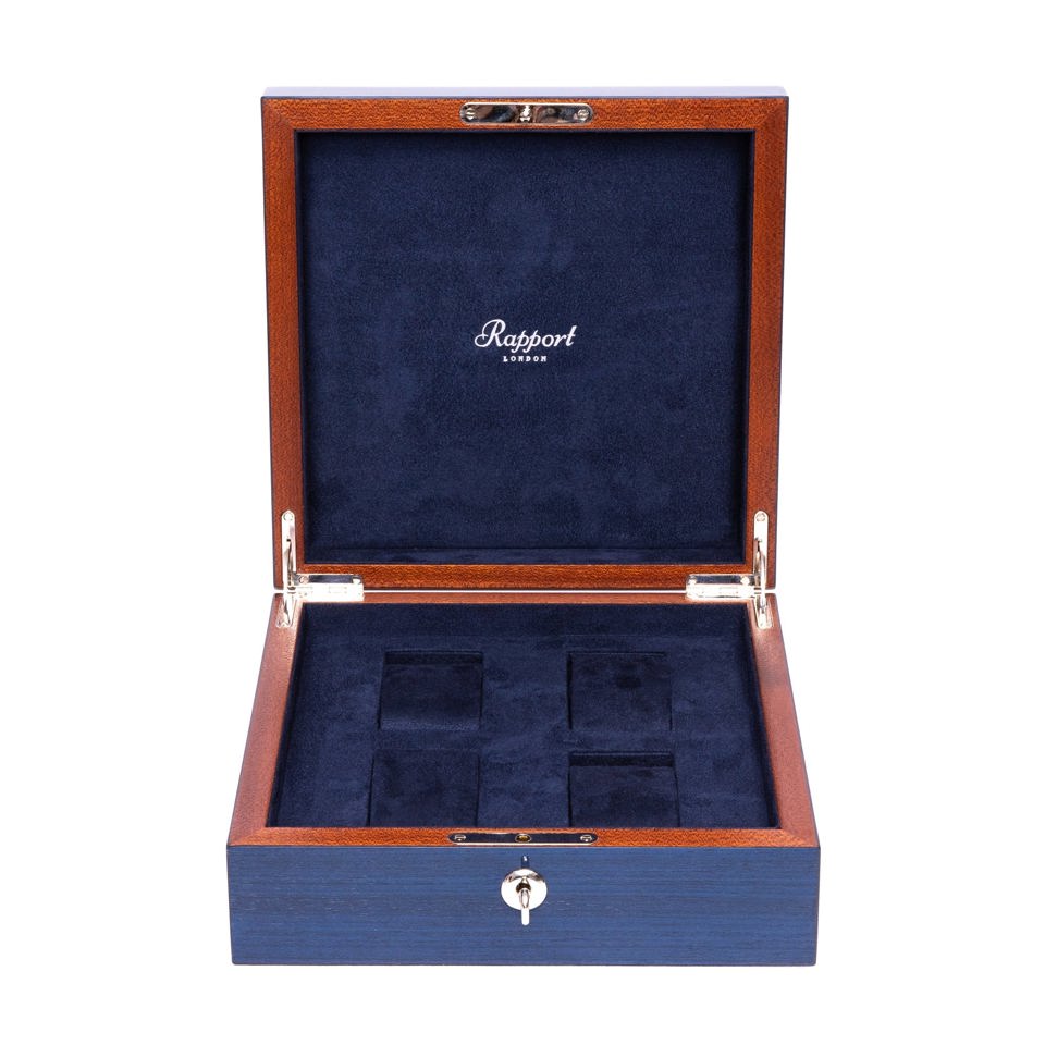 Heritage Chroma Four Watch Box - Navy Blue L404