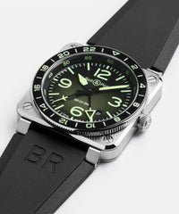 BR-03 GMT Green Lum Watch BR0393-GN-ST/SRB