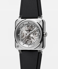 BR-03 Skeleton Steel  41 mm - BR03A-BL-SKST/SRB
