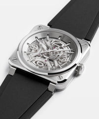BR-03 Skeleton Steel  41 mm - BR03A-BL-SKST/SRB