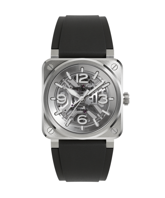 BR-03 Skeleton Steel  41 mm - BR03A-BL-SKST/SRB