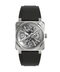 BR-03 Skeleton Steel  41 mm - BR03A-BL-SKST/SRB