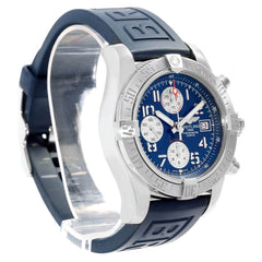 Breitling avenger chrono steel blue dial blue rubber strap pre owned watch A13381