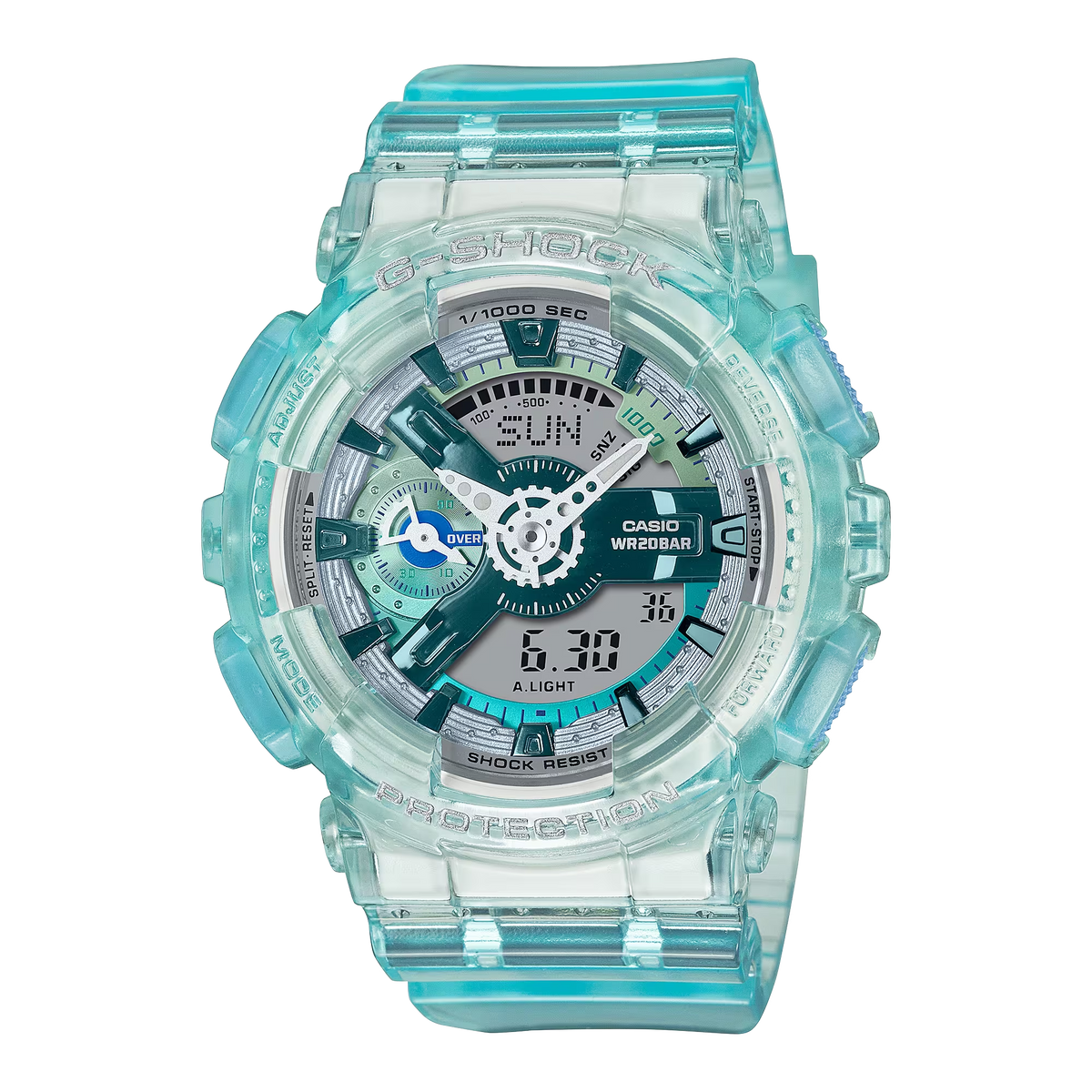 G-Shock GMAS110VW-2A Near Virtual Worlds Transparent Turquoise Ladies