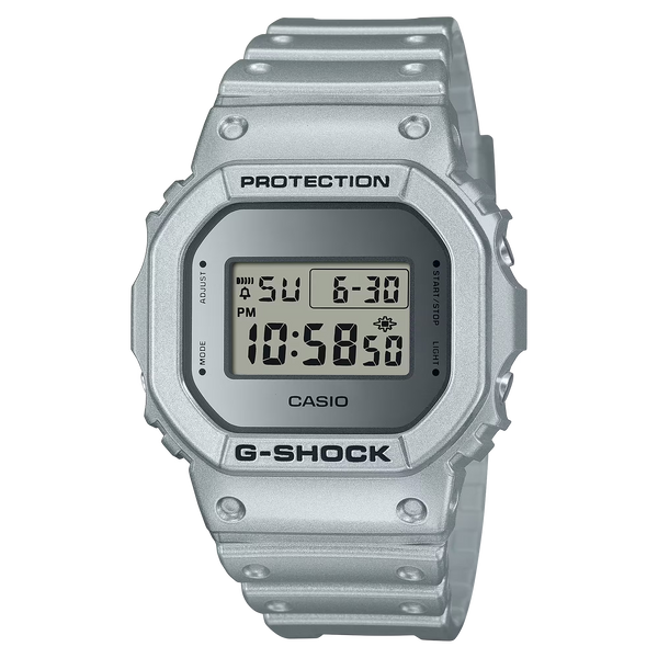 G-Shock DW5600FF-8 Retro Futuristic Metallic Silver Square