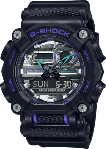 G-Shock GA900AS-1A Garish Color Heavy Duty Silver Purple