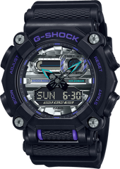 G-Shock GA900AS-1A Garish Color Heavy Duty Silver Purple