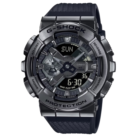 G-Shock GM110BB-1A Metal Clad Ana-Digi Black Metal