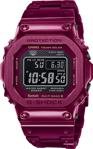 Casio G-Shock GMWB5000RD-4 Red Ion-Plated Full Metal 2Way Time Sync