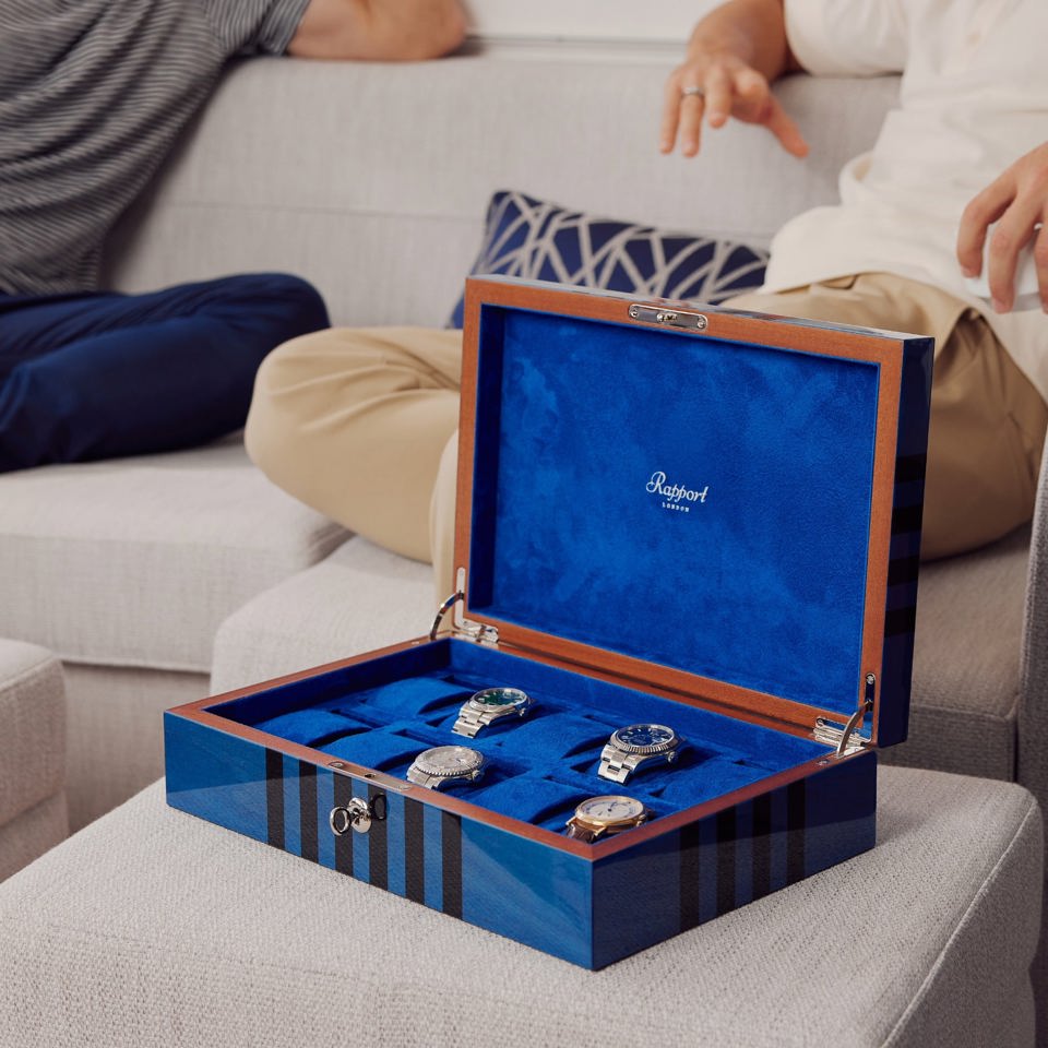 Labyrinth Ten Watch Box - Blue L440