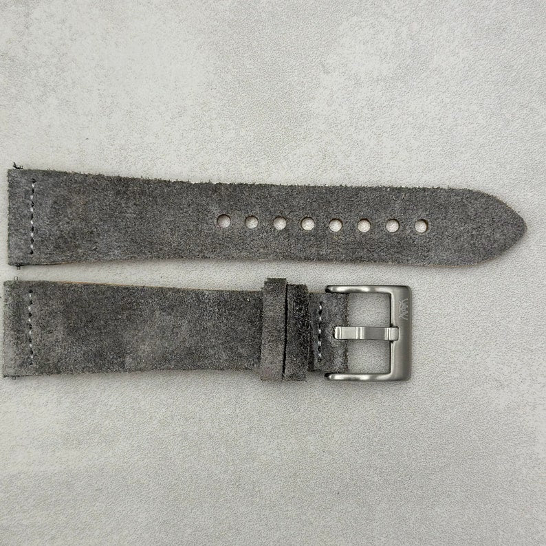 Light Grey Suede Watch Strap 20mm