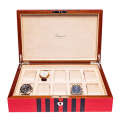 Labyrinth Ten Watch Box - Red L444