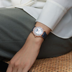 Millesime Automatic Moon Phase Silver Dial Watch, 35mm 2145-PC5-05650
