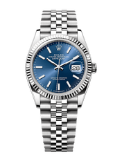 Oyster Perpetual Datejust 36 in Oystersteel and white gold features a mint green dial and a Jubilee bracelet. 126234-Green (Copy)