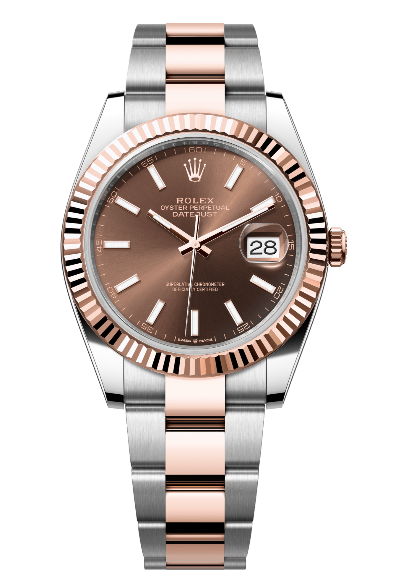 Rolex Oyster Perpetual Datejust 41 in Oystersteel and Everose gold features a chocolate dial and an Oyster bracelet 126331-Chocolate