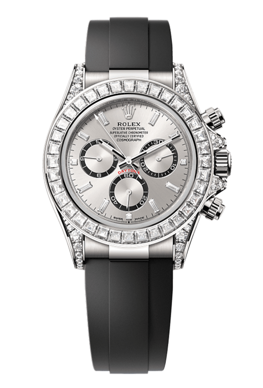 Cosmograph Daytona Oyster, 40 mm, white gold and diamonds, Silver 126539TBR