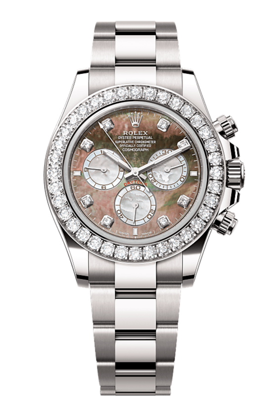 Cosmograph Daytona Oyster, 40 mm, white gold and diamonds, Mother of Pearl 126579RBR