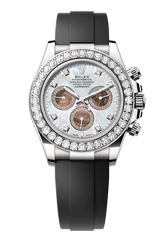 Cosmograph Daytona Oyster, 40 mm, white gold and diamonds, Mother of Pearl 126589RBR