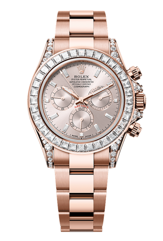 Cosmograph Daytona Oyster, 40 mm, Everose gold and diamonds, Sundust 126595TBR