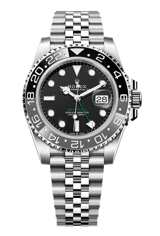 GMT-Master II Oyster, 40 mm, Oystersteel, Black dial with Jubilee Strap 126710GRNR