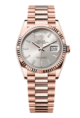 Day-Date 36 Oyster, 36 mm, Everose gold, Silver 128235