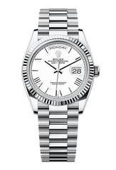 Day-Date 36 Oyster, 36 mm, platinum, White 128236