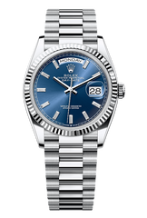 Day-Date 36 Oyster, 36 mm, platinum, Blue 128236