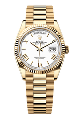 Day-Date 36 Oyster, 36 mm, yellow gold, White 128238