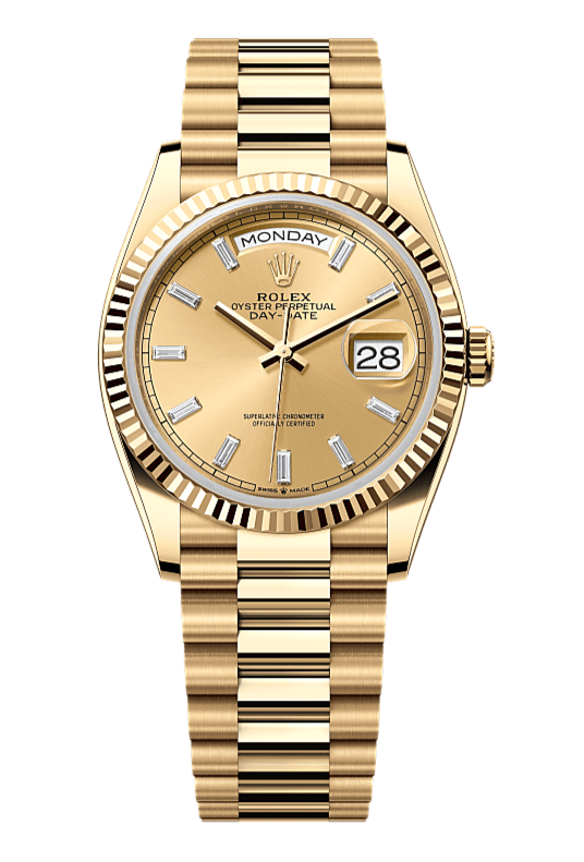 Day-Date 36 Oyster, 36 mm, yellow gold, Champagne 128238