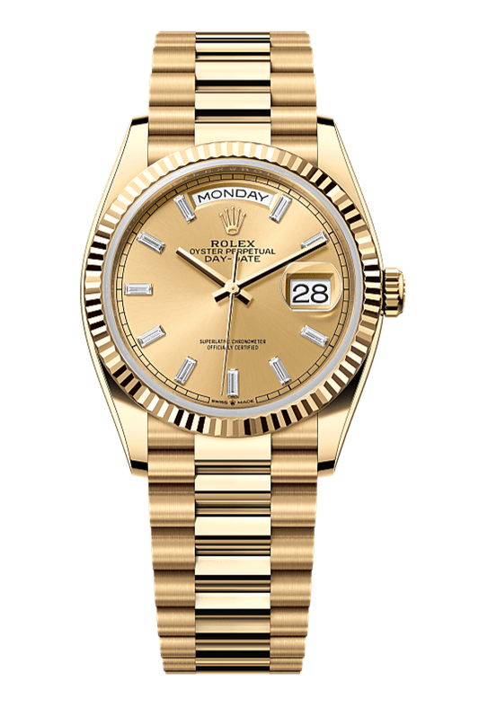 Day-Date 36 Oyster, 36 mm, yellow gold, Champagne 128238