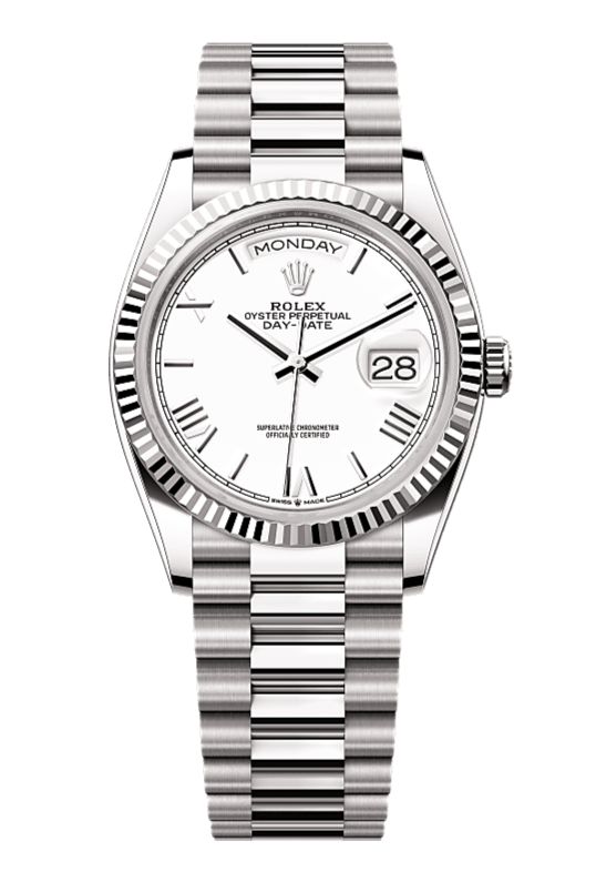 Day-Date 36 Oyster, 36 mm, white gold, White 128239