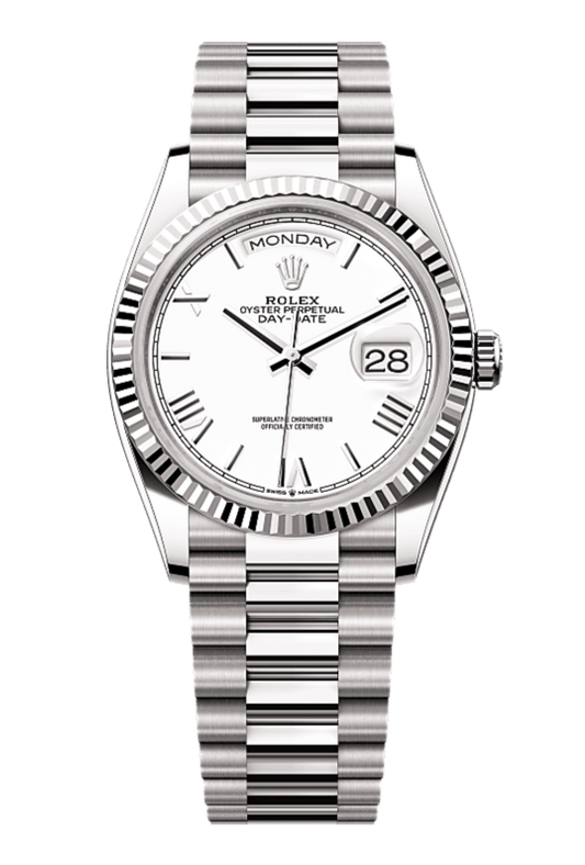 Day-Date 36 Oyster, 36 mm, white gold, White 128239