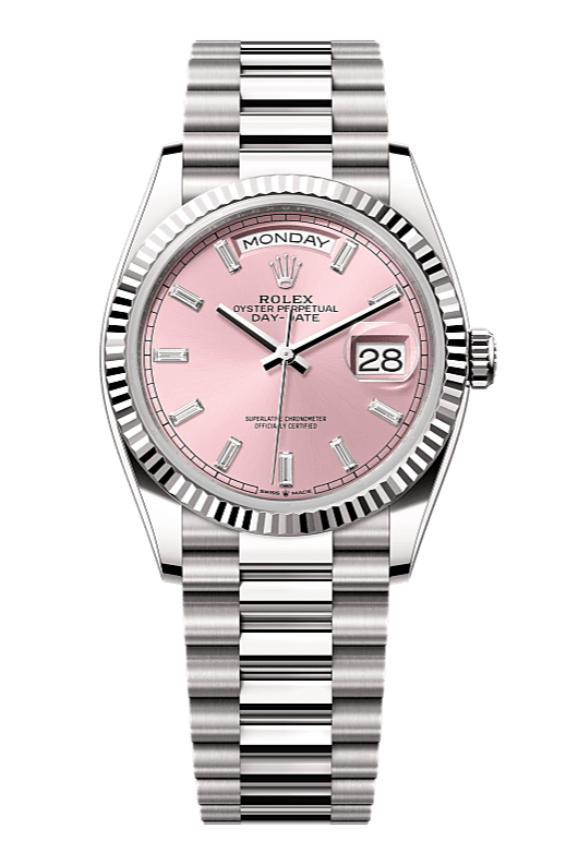 Day-Date 36 Oyster, 36 mm, white gold, Pink 128239