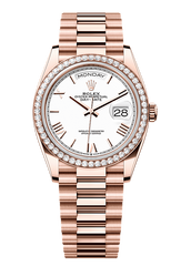 Day-Date 36 Oyster, 36 mm, Everose gold and diamonds, White 128345RBR