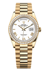 Day-Date 36 Oyster, 36 mm, yellow gold and diamonds, White 128348RBR