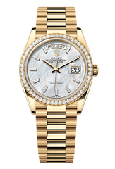 Day-Date 36 Oyster, 36 mm, yellow gold and diamonds, Mother of Pearl 128348RBR