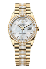 Day-Date 36 Oyster, 36 mm, yellow gold and diamonds, Mother of Pearl Dial with Diamond Bracelet 128348RBR