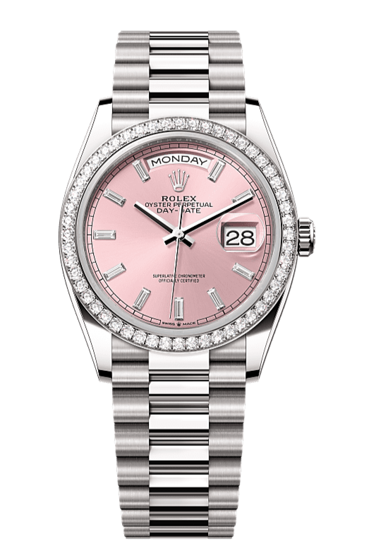 Day-Date 36 Oyster, 36 mm, white gold and diamonds, Pink 128349RBR