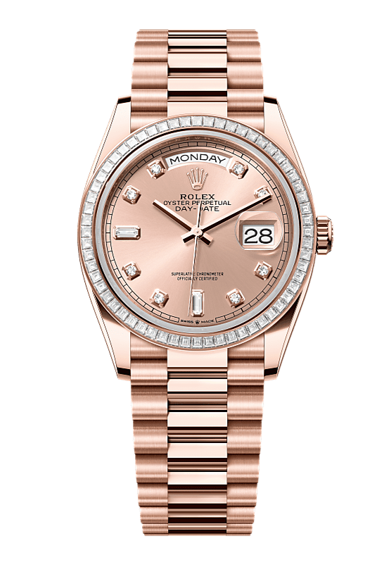 Day-Date 36 Oyster, 36 mm, Everose gold and diamonds, Rose 128395TBR