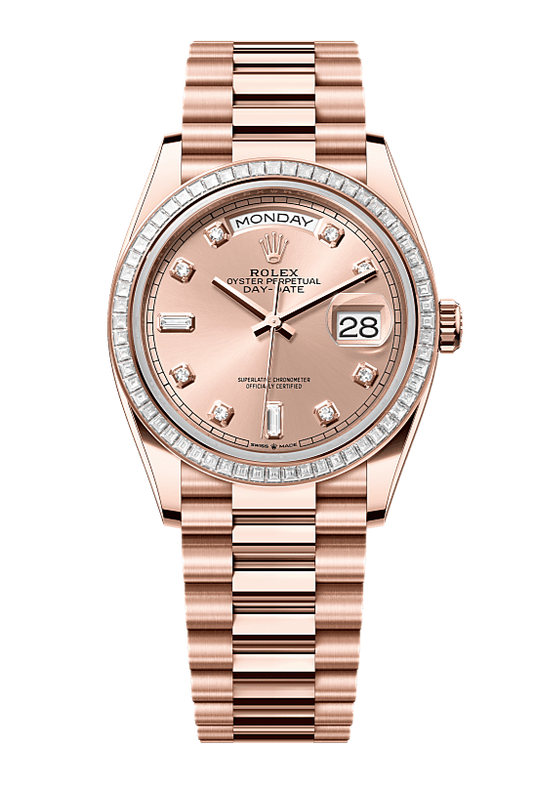 Day-Date 36 Oyster, 36 mm, Everose gold and diamonds, Rose 128395TBR